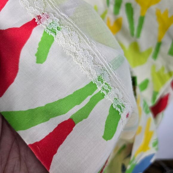 Vintage 60s Tanner of North Carolina Tulip Print Mini Shift Dress Sleeveless 8 - Picture 7 of 10